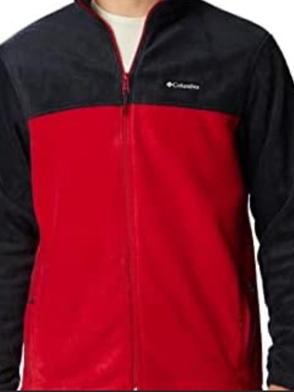 Columbia Red and Black Men's Lightweight Fleece Jacket